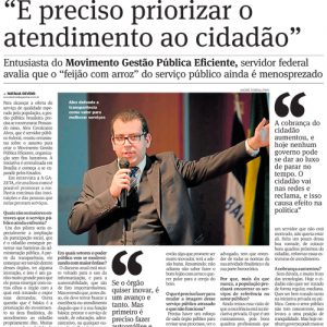 Jornal A Gazeta (ES) publica entrevista do Coordenador Nacional do MGPE